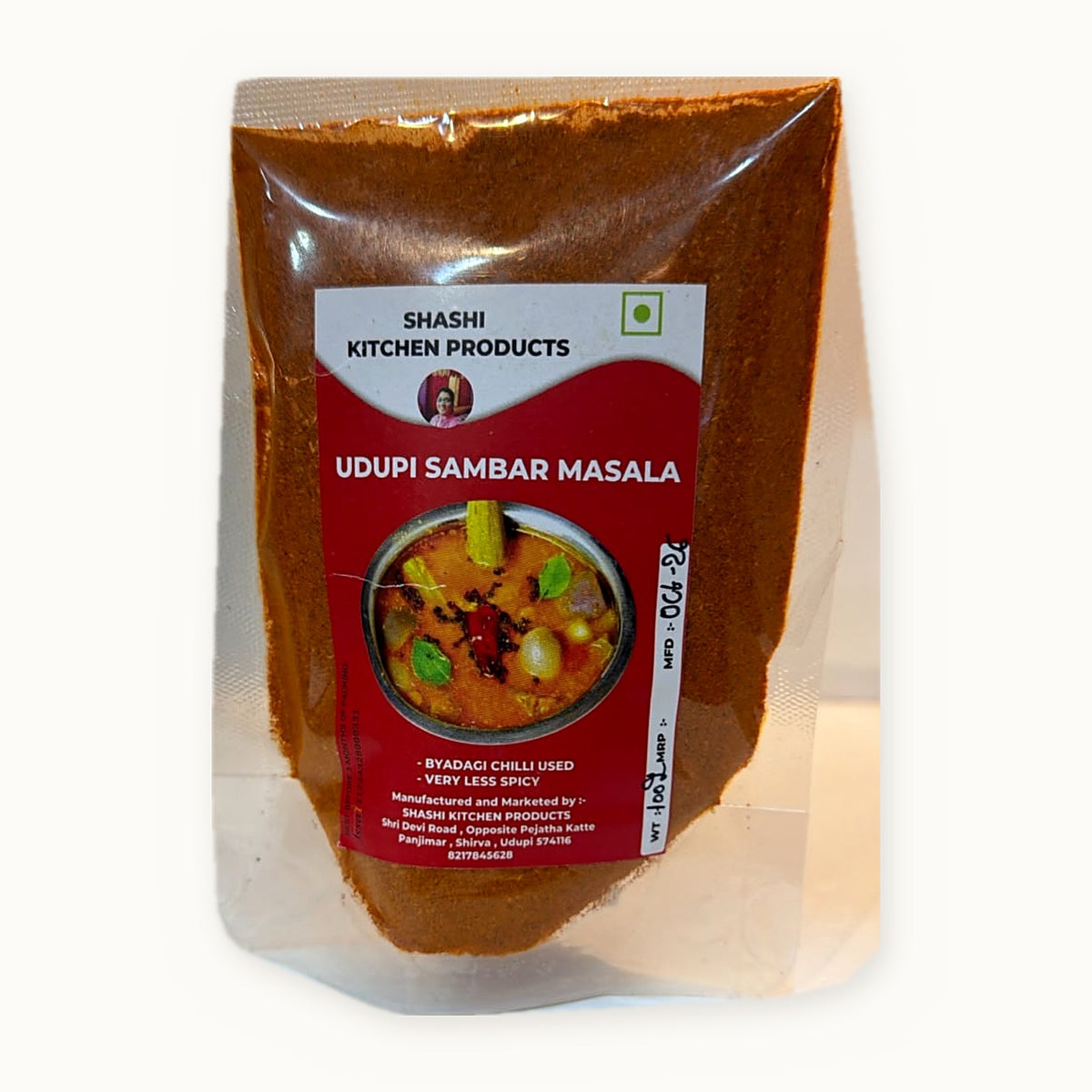 Shashi Kitchen Products Udupi Sambar Masala 100g pouch